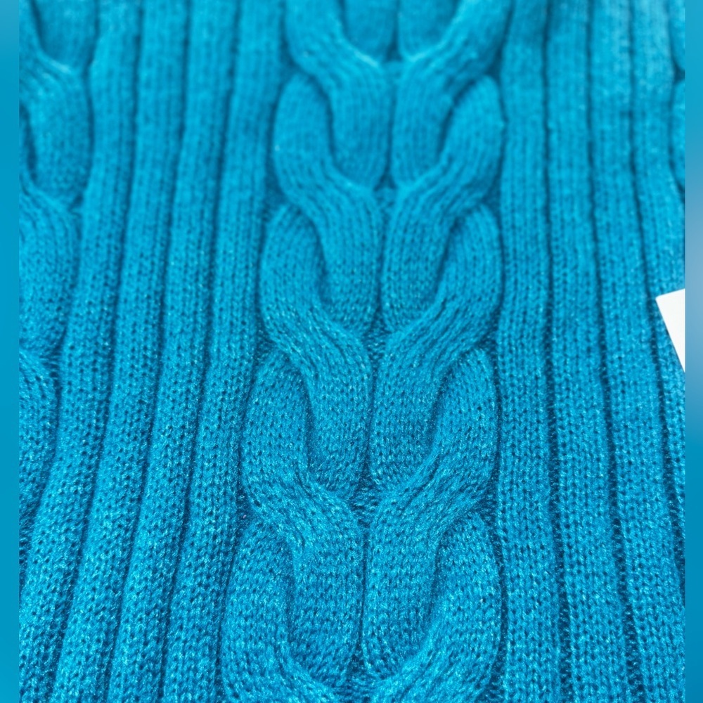 NWT Time & Tru Long Sleeve High Neck Knit Sweater Blue Women’s Large (12-14) - Picture 5 of 10